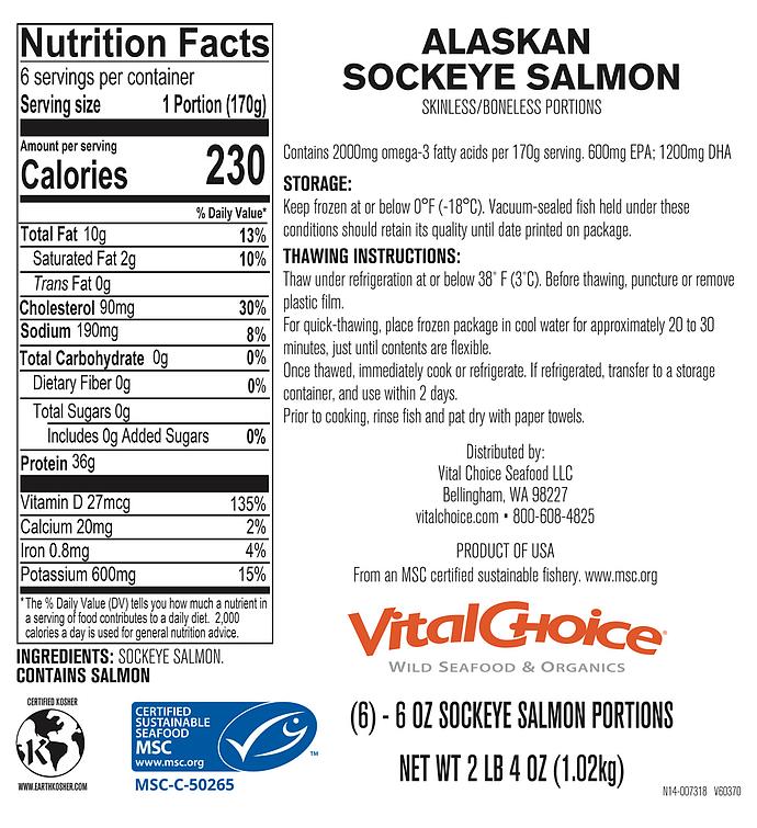 MSC Wild Alaskan Sockeye Salmon - skinless